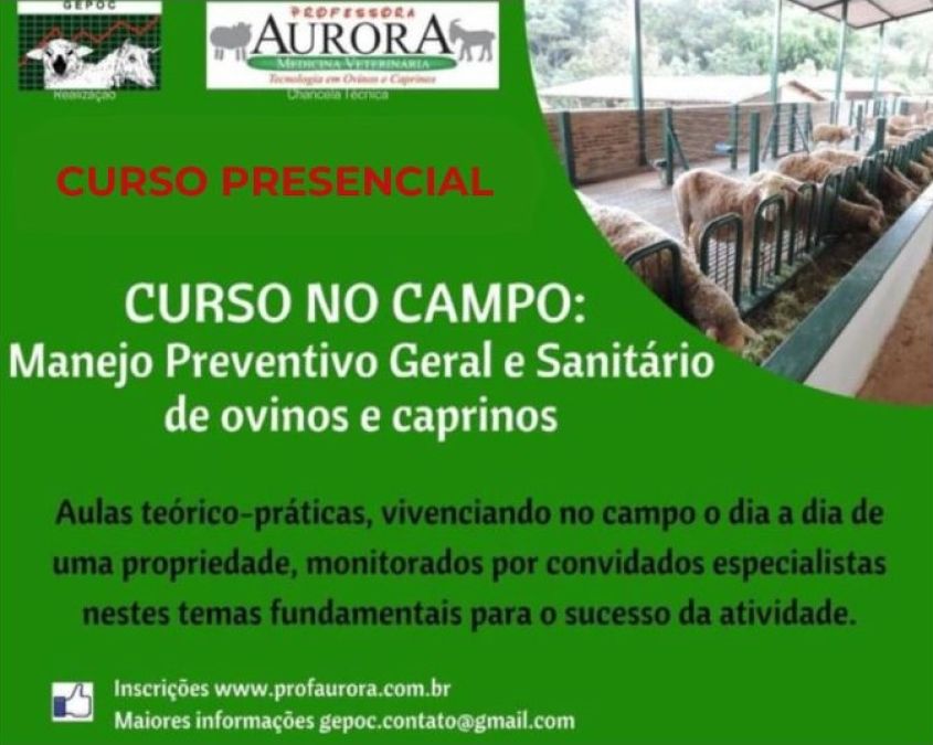 Próxima Turma do Curso de Manejo de Caprinos e Ovinos Próxima Turma do Curso de Manejo de Caprinos e Ovinos